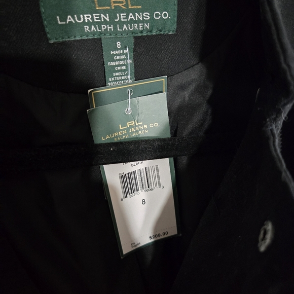 New Lauren Jeans CO. Ralp Lauren Jacket Women‎ 8 Black Full-Zip Long Sleeve - Picture 6 of 16